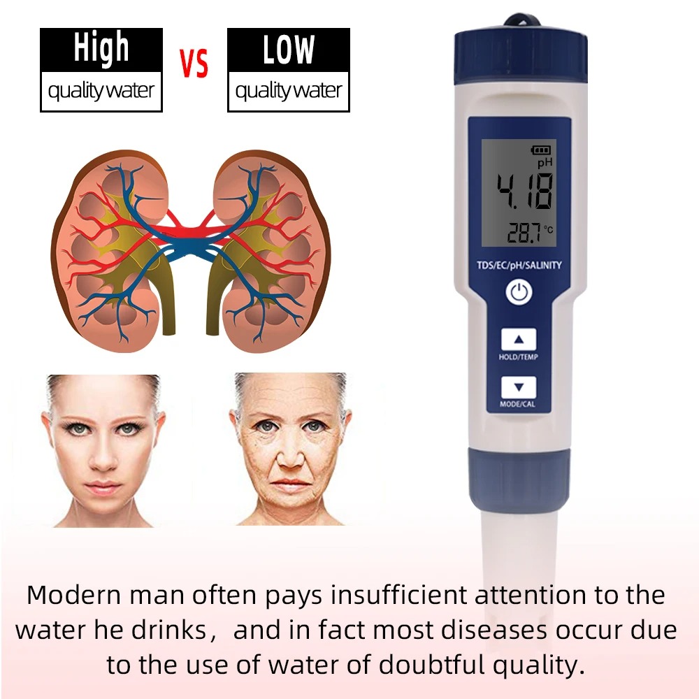 5 In 1 Ph Temperatuur Tds Ec Z - Ph Meter Digital Water Tester recensie en prijs