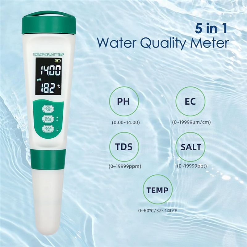 AT02-5 In1 Digitale PH-meter Z - Ph Meter Digital Water Tester recensie en prijs