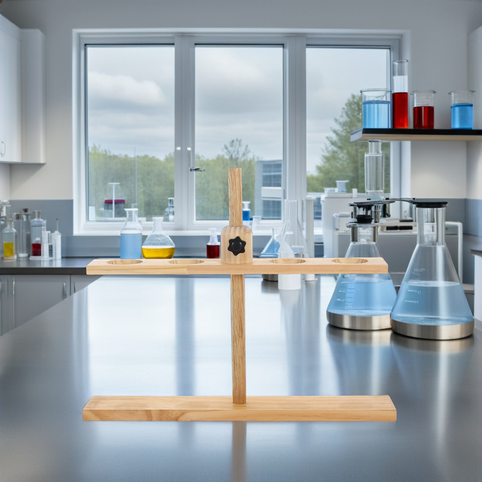 Houten scheitrechterstandaard, - Lab Equipment recensie en prijs