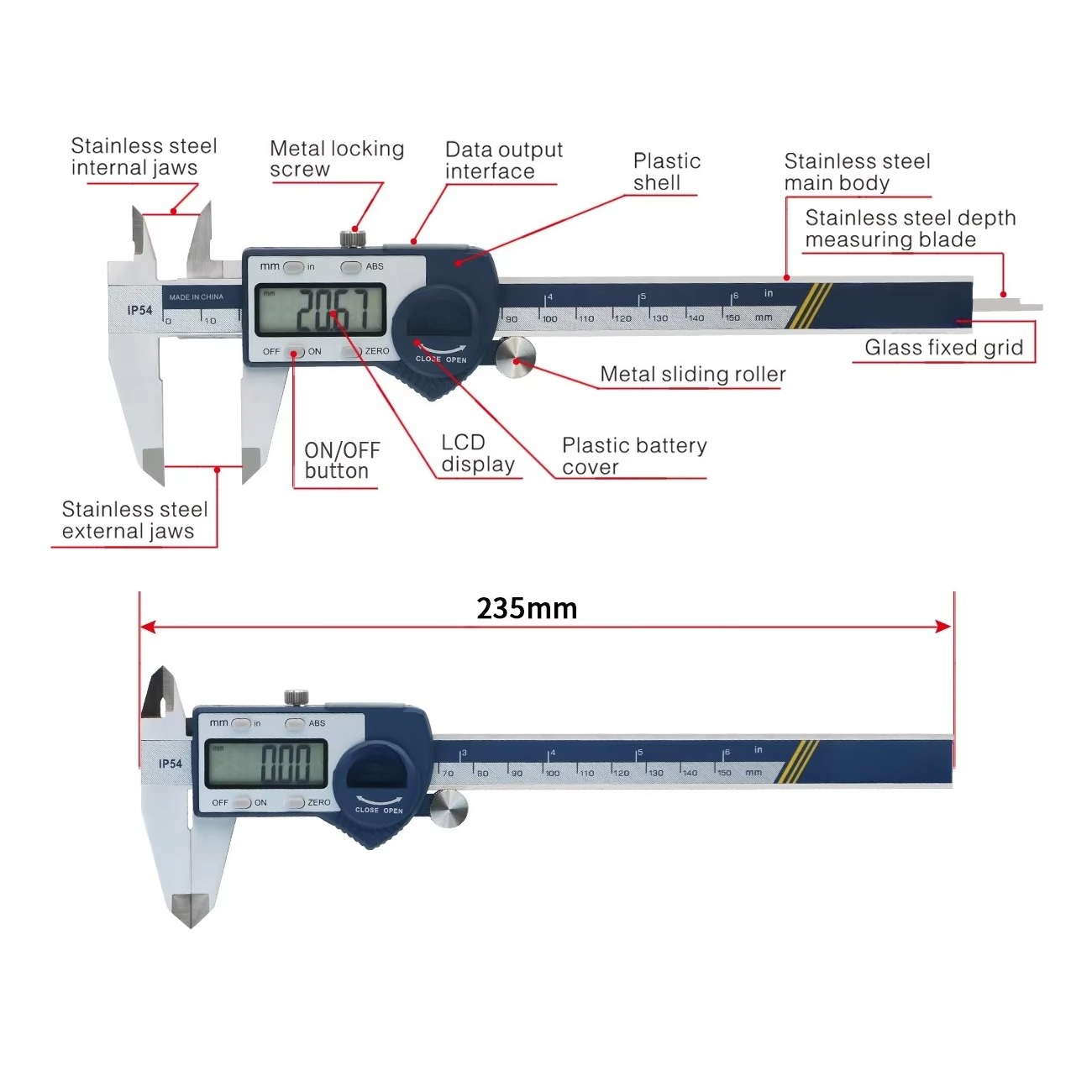 IP54 0-150 mm digitale schuifm - Digital Caliper 150Mm Stainless Steel recensie en prijs